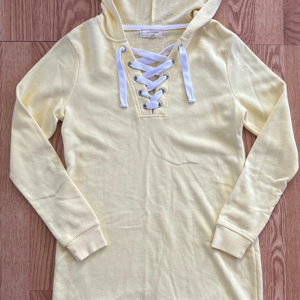 Yellow Lace-Up Hoodie